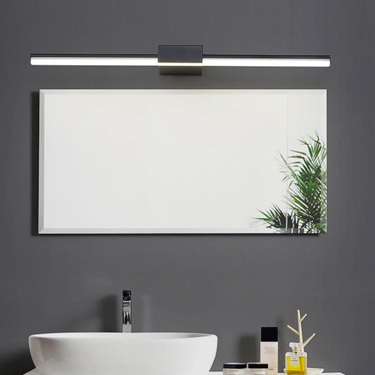 Contemporary Led Vanity Wall Sconce In Natural Light - Linear Metal White/Black 16 To 31.5 Wide