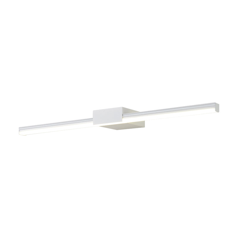 Contemporary Led Vanity Wall Sconce In Natural Light - Linear Metal White/Black 16 To 31.5 Wide