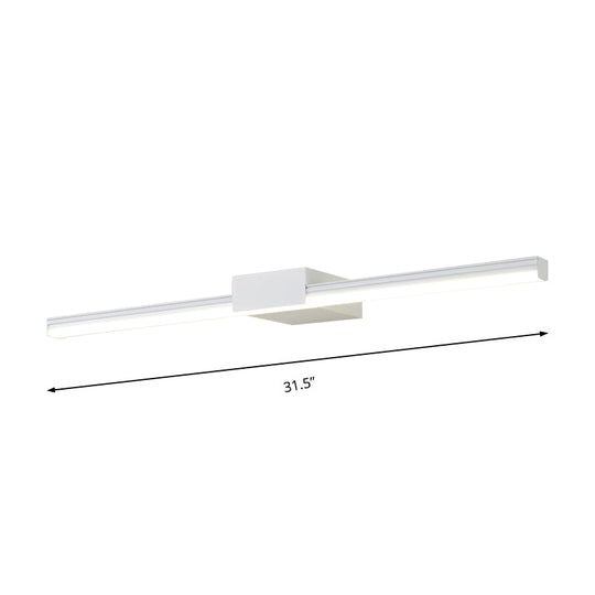 Contemporary Led Vanity Wall Sconce In Natural Light - Linear Metal White/Black 16 To 31.5 Wide