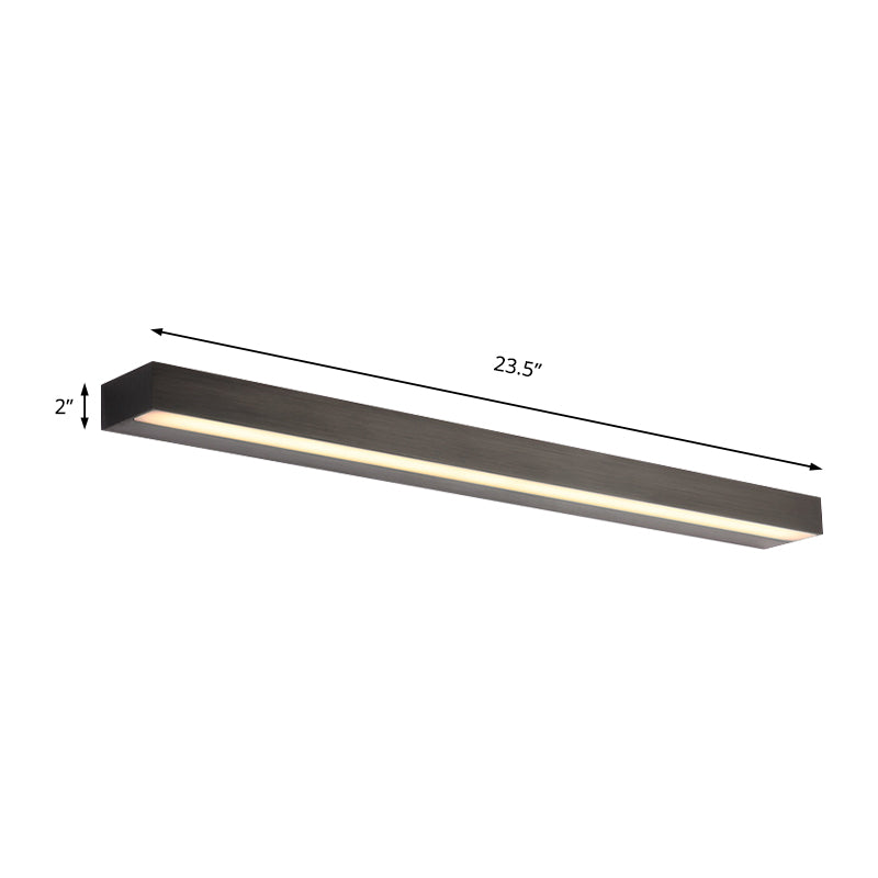 Contemporary Black/Silver Led Vanity Light In White/Warm For Linear Sconce - 16/19.5/23.5 Wide