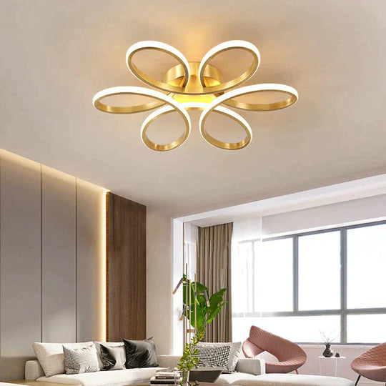 Nordic Fancy Bedroom Copper Ceiling Lamp