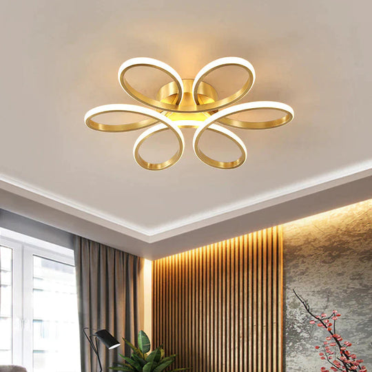 Nordic Fancy Bedroom Copper Ceiling Lamp