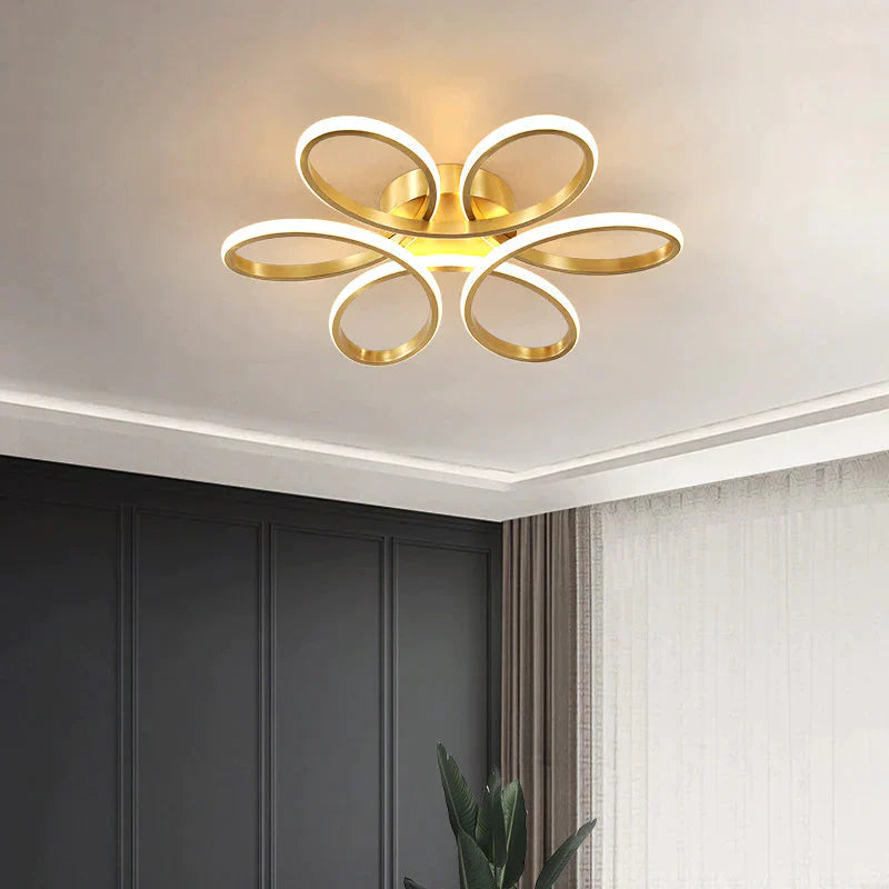 Nordic Fancy Bedroom Copper Ceiling Lamp