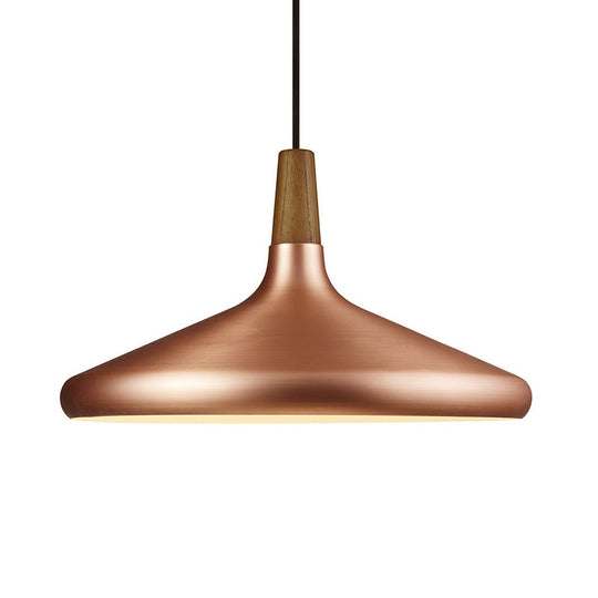 Algenib - Sleek Cone Shade Ceiling Light Simplicity Metallic 1 Head Dining Room Pendant Fixture Gold