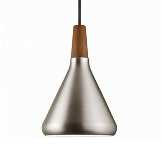 Algenib - Sleek Cone Shade Ceiling Light Simplicity Metallic 1 Head Dining Room Pendant Fixture