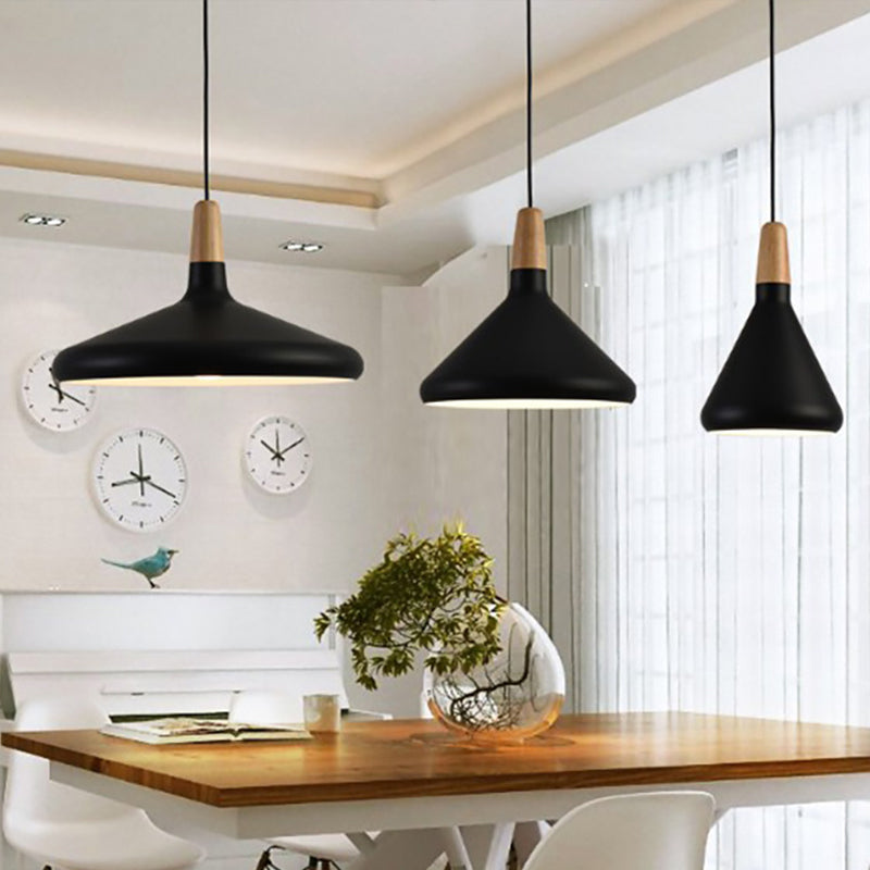 Algenib - Sleek Cone Shade Ceiling Light Simplicity Metallic 1 Head Dining Room Pendant Fixture