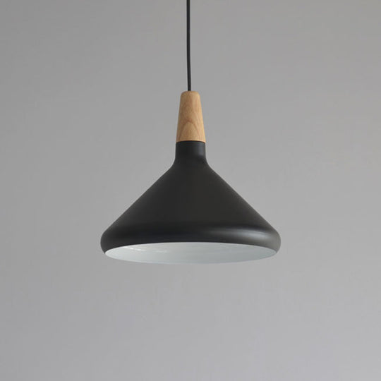 Algenib - Sleek Cone Shade Ceiling Light Simplicity Metallic 1 Head Dining Room Pendant Fixture