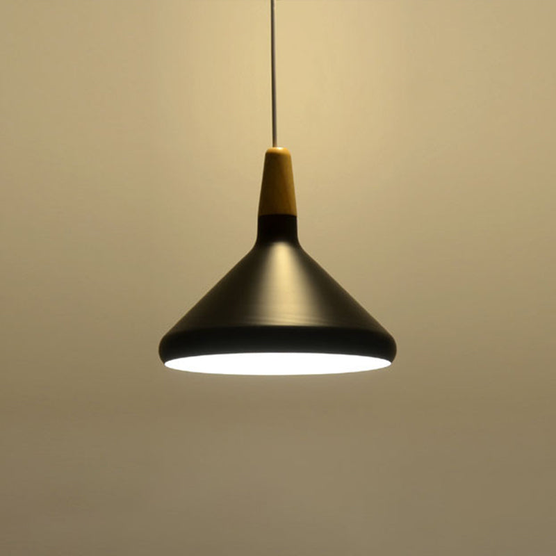 Algenib - Sleek Cone Shade Ceiling Light Simplicity Metallic 1 Head Dining Room Pendant Fixture