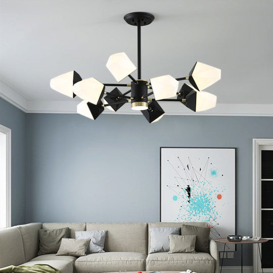 Gemstone-Inspired Led Chandelier For Dining Room - Acrylic Suspension Pendant Light 10 / Black