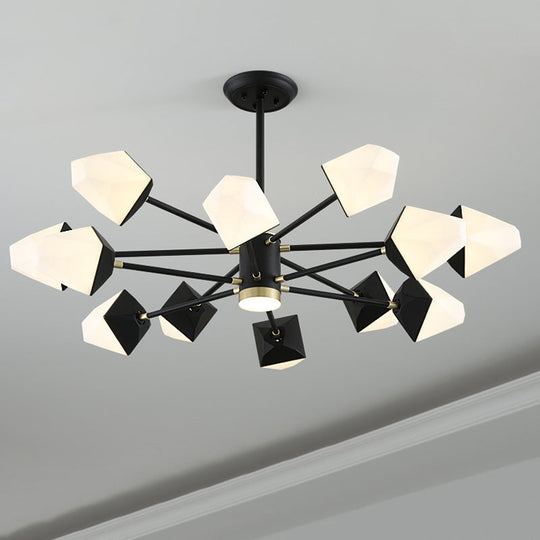 Gemstone-Inspired Led Chandelier For Dining Room - Acrylic Suspension Pendant Light