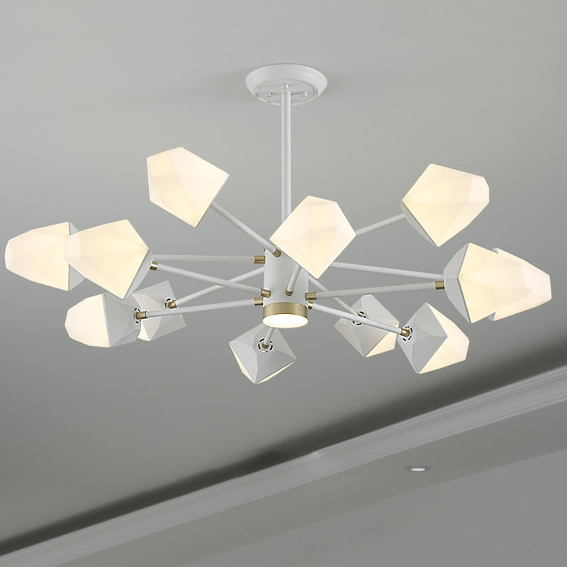 Gemstone-Inspired Led Chandelier For Dining Room - Acrylic Suspension Pendant Light