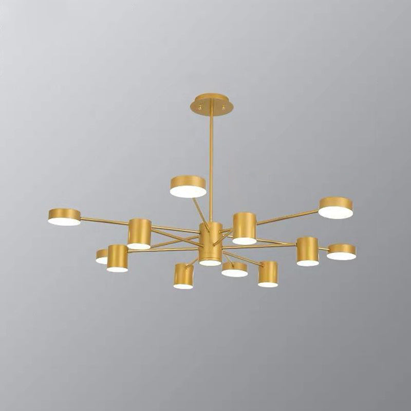 Starburst Led Living Room Chandelier - Minimalist Metallic Pendant Light