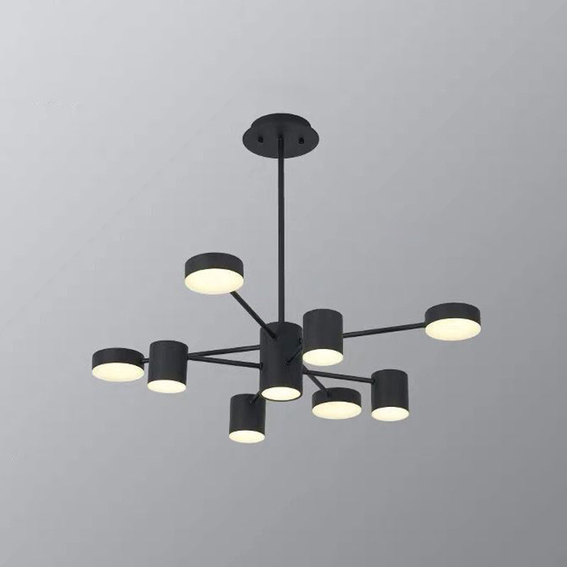 Starburst Led Living Room Chandelier - Minimalist Metallic Pendant Light 8 / Black