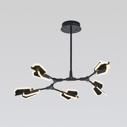 Branch Shaped LED Chandelier Light for Postmodern Metallic Living Room Ceiling Lighting