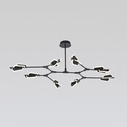 Branch Shaped LED Chandelier Light for Postmodern Metallic Living Room Ceiling Lighting