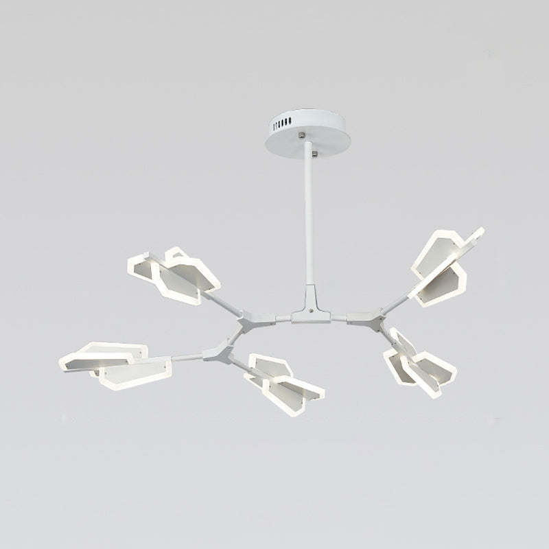 Branch Shaped LED Chandelier Light for Postmodern Metallic Living Room Ceiling Lighting