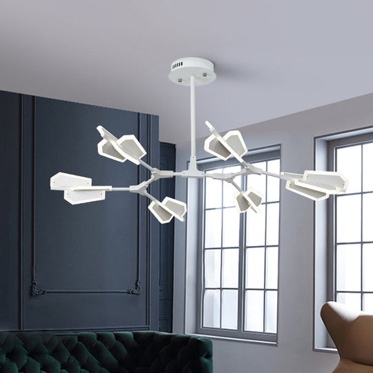 Branch Shaped LED Chandelier Light for Postmodern Metallic Living Room Ceiling Lighting