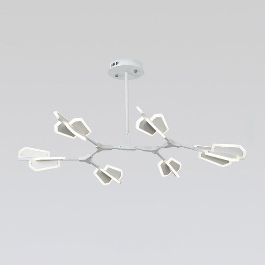 Branch Shaped LED Chandelier Light for Postmodern Metallic Living Room Ceiling Lighting