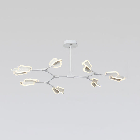 Branch Shaped LED Chandelier Light for Postmodern Metallic Living Room Ceiling Lighting