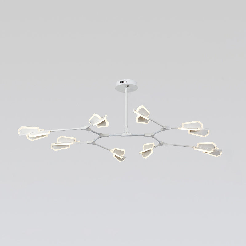 Branch Shaped LED Chandelier Light for Postmodern Metallic Living Room Ceiling Lighting