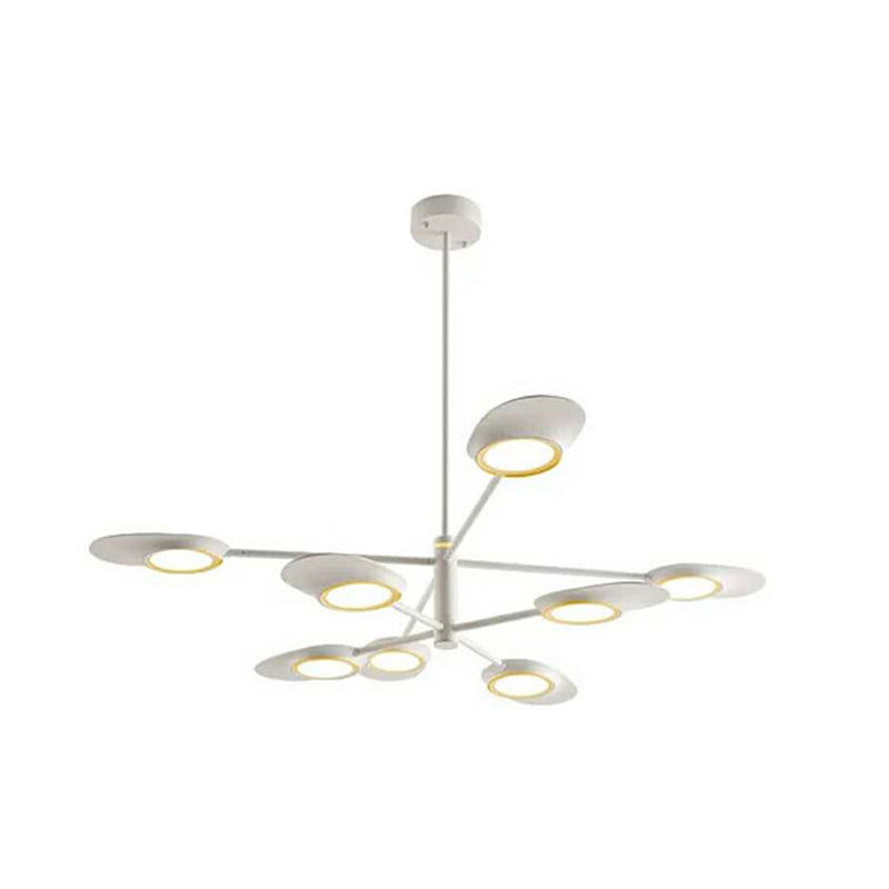 Postmodern Metallic LED Chandelier Pendant Light - Radiant Burst Design for Living Room