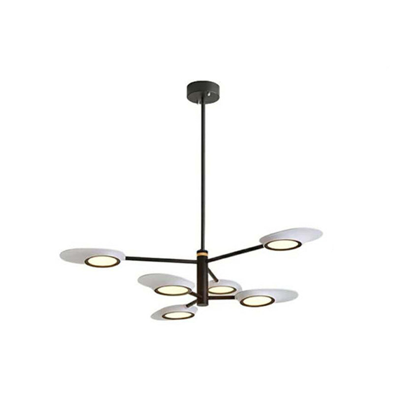 Postmodern Metallic LED Chandelier Pendant Light - Radiant Burst Design for Living Room