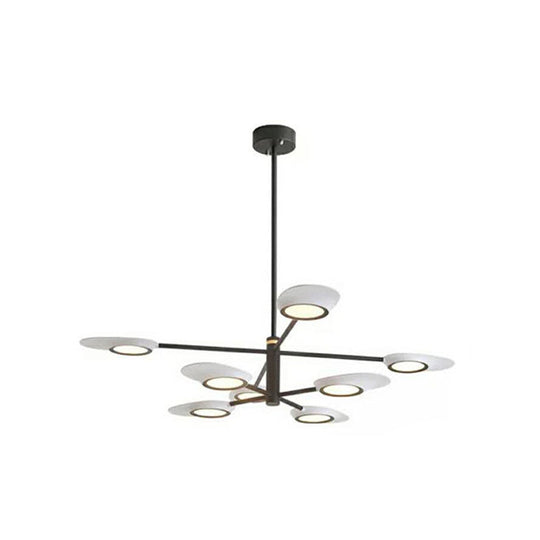 Postmodern Metallic Led Chandelier Pendant Light - Radiant Burst Design For Living Room 8 / Black