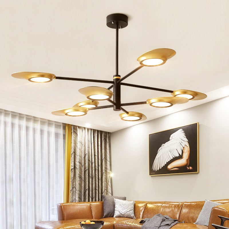 Postmodern Metallic Led Chandelier Pendant Light - Radiant Burst Design For Living Room 8 / Gold