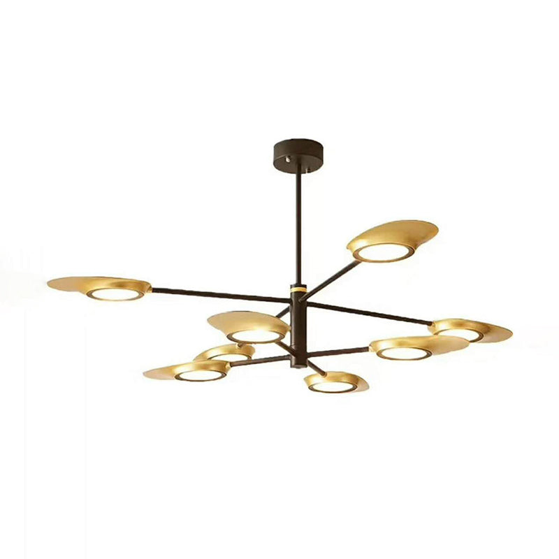 Postmodern Metallic LED Chandelier Pendant Light - Radiant Burst Design for Living Room