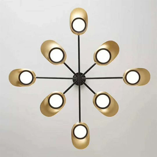 Postmodern Metallic LED Chandelier Pendant Light - Radiant Burst Design for Living Room