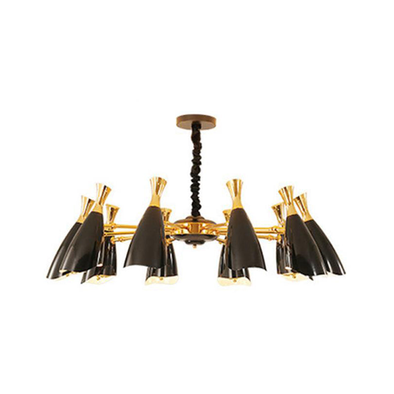 Sleek Metallic Led Chandelier For Modern Living Room Décor