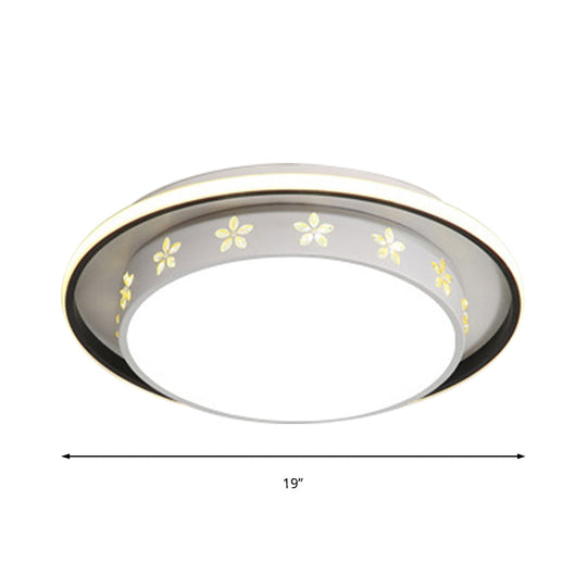 Modern LED Flush Mount Ceiling Light with Acrylic Diffuser - Ideal for Bedrooms & More