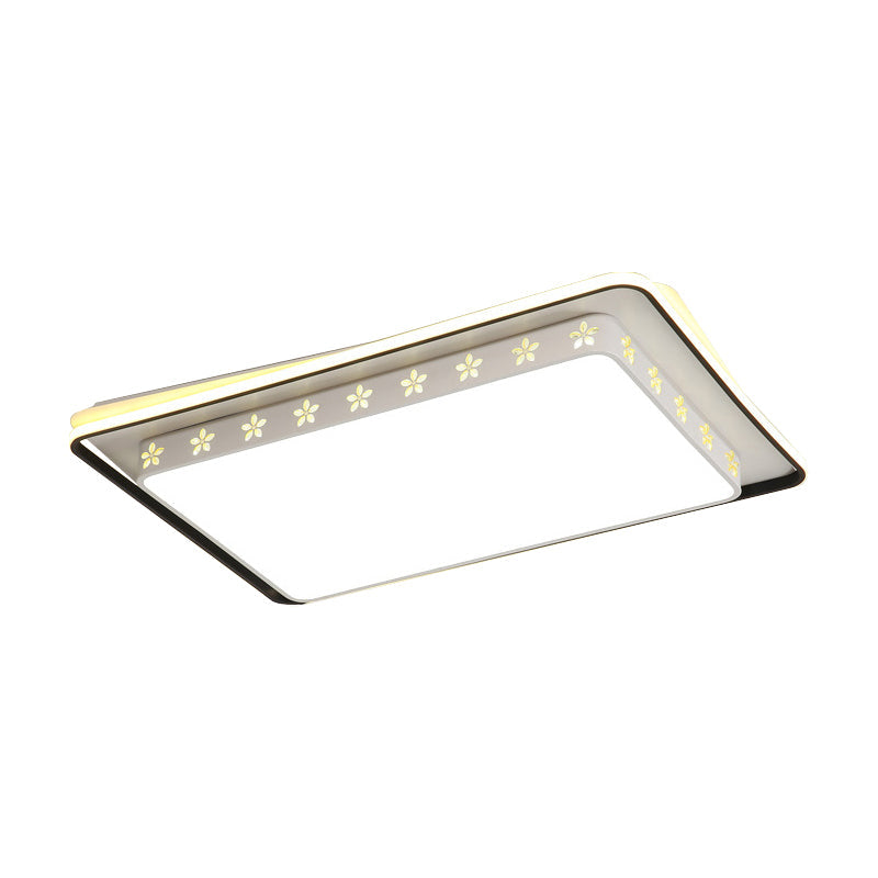 Modern LED Flush Mount Ceiling Light with Acrylic Diffuser - Ideal for Bedrooms & More