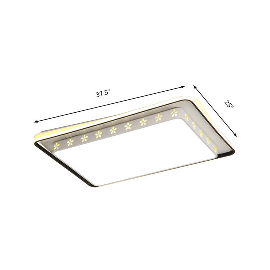 Modern LED Flush Mount Ceiling Light with Acrylic Diffuser - Ideal for Bedrooms & More