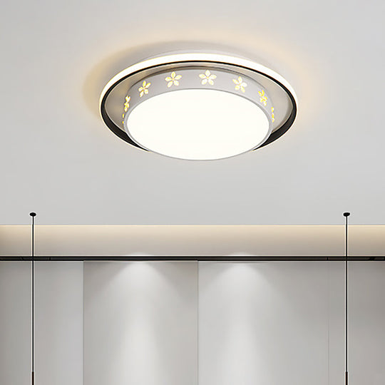 Modern LED Flush Mount Ceiling Light with Acrylic Diffuser - Ideal for Bedrooms & More