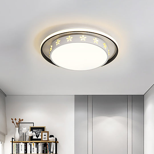 Modern LED Flush Mount Ceiling Light with Acrylic Diffuser - Ideal for Bedrooms & More