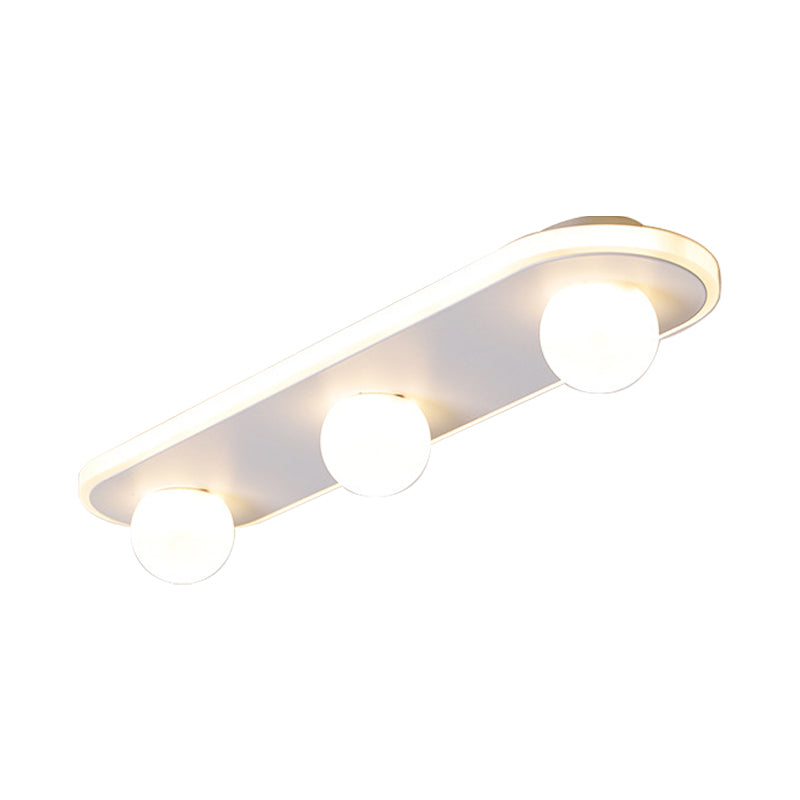 Modern Acrylic Semi-Flush LED Light Fixture - Rectangular White/Warm Light with 3/4/6 Lights