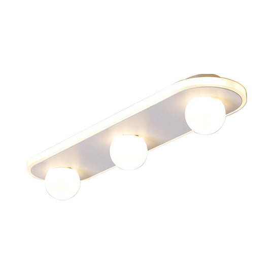 Modern Acrylic Semi-Flush Led Light Fixture - Rectangular White/Warm With 3/4/6 Lights