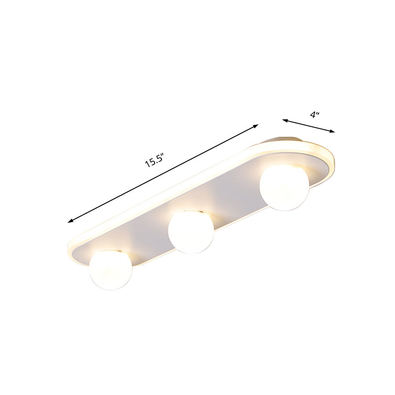 Modern Acrylic Semi-Flush LED Light Fixture - Rectangular White/Warm Light with 3/4/6 Lights