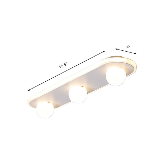 Modern Acrylic Semi-Flush LED Light Fixture - Rectangular White/Warm Light with 3/4/6 Lights