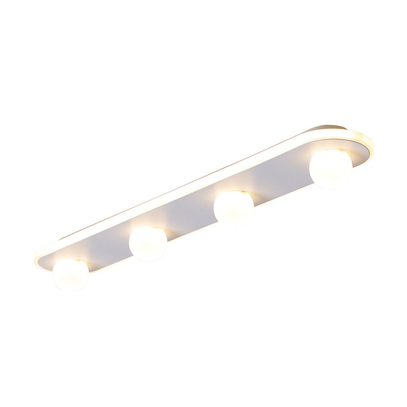 Modern Acrylic Semi-Flush LED Light Fixture - Rectangular White/Warm Light with 3/4/6 Lights