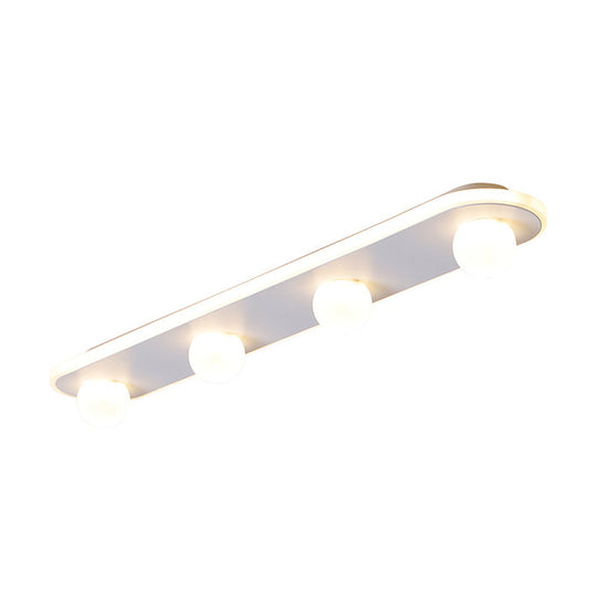 Modern Acrylic Semi-Flush LED Light Fixture - Rectangular White/Warm Light with 3/4/6 Lights