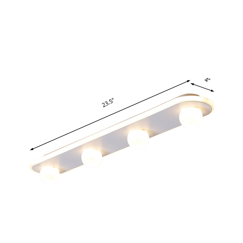 Modern Acrylic Semi-Flush LED Light Fixture - Rectangular White/Warm Light with 3/4/6 Lights