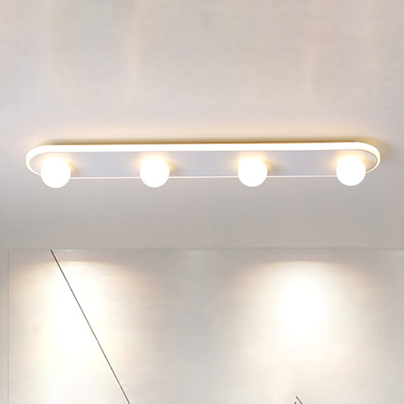 Modern Acrylic Semi-Flush LED Light Fixture - Rectangular White/Warm Light with 3/4/6 Lights