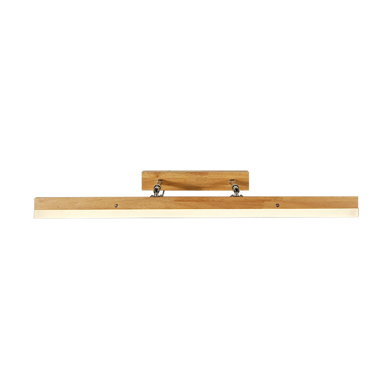 Contemporary Wood Led Wall Mounted Vanity Lamp - Linear Light In White/Warm Multiple Width Options