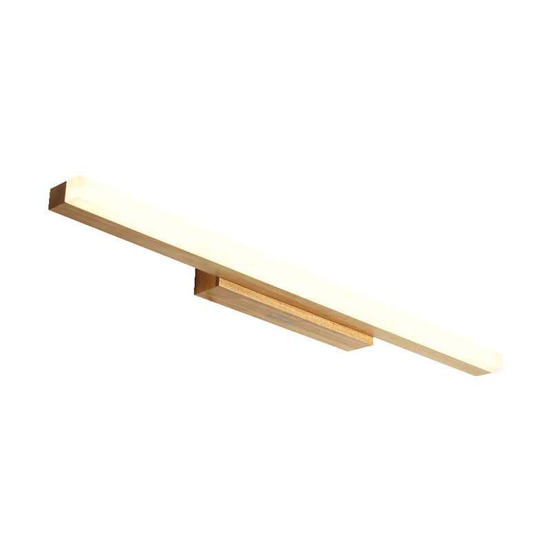 Modern Wood Linear Vanity Led Light In 3 Sizes With White Or Warm Option