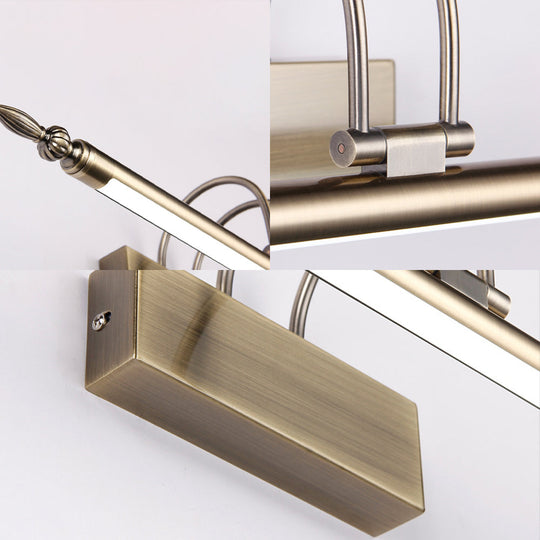 Contemporary Led Wall Sconce - Slim Metal Design 22/26/30 Wide Brass/Nickel Finish White/Warm Light