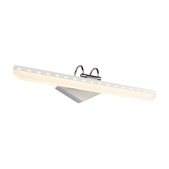 Modernist Acrylic Linear Led Vanity Wall Sconce - 15/19/23 Wide Black/White Curved Arm Natural Light