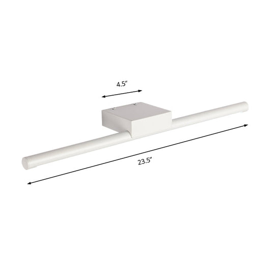 Contemporary Slim Metal Vanity Sconce Led Light Fixture - 16/19.5/23.5 Wide White/Warm Wall Mounted