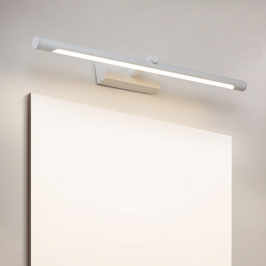 Modern Metal Vanity Wall Sconce With Led Lighting White/Black Finish In Various Widths And Light